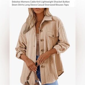 Women's Cable Knit Shacket - Beige